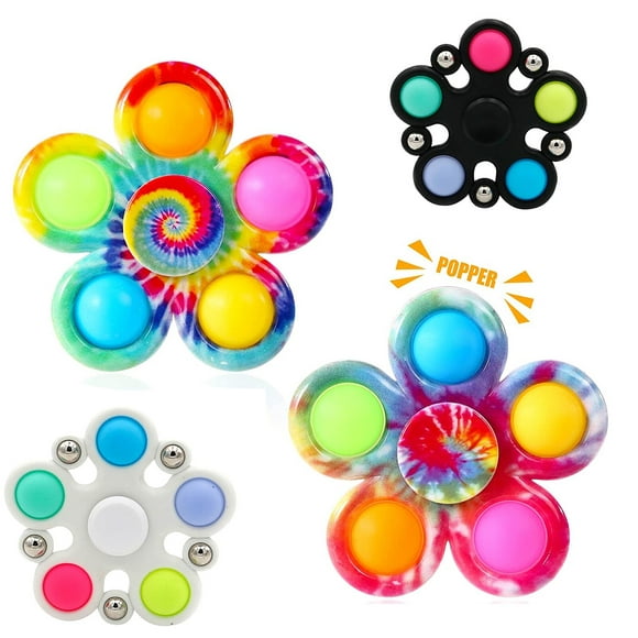 Dye Simple Spinner Push Pops Its Bubble Hand Spinner For Adhd Anxiety Stress Relief Bulk Sensory Party Favor For Kids
