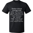 thumbnail image 1 of Unisex T-Shirt, Senior Citizen Texting Code, Slim Fit, Short Sleeve Sweater - Dark Heather 2X-Large, 1 of 2