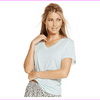 HUE Short Sleeve V-Neck Sleep Tee, Brook Green, S