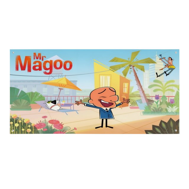 Sr. Magoo Fondo Temático Pancarta Suministros de Decoración para Fiesta de Cumpleaños, Decoración de Fondo de Fiesta Personalizado,150x90cm
