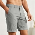 thumbnail image 4 of Tumotour Summer Cargo Shorts For Men Zipper Casual Button Bermuda Shorts Solid Outdoors Casual Pocket Sports Straight-Leg Shorts, 4 of 8