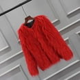 thumbnail image 3 of Women'S Fashion Cropped Faux Fur Jacket Long Sleeve Open Front Winter Jacket Shaggy Fleece Warm Outerwear Fall Clothes, 3 of 4