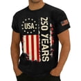 thumbnail image 3 of IYYVV Men's America Anniversary Shirt Flag Short Sleeve Vintage T-Shirt 1776-2026 4th of July Patriotic Tops Black M, 3 of 4
