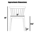 thumbnail image 3 of Set of 2 Modern Dining Elbow Side Chairs Molded Plastic Indoor and Outdoor Stackable Slat Back Patio Chairs, White, 3 of 14