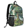 thumbnail image 2 of JIALIOU 14" Laptop Backpack Waterproof Airline Approved Stylish Casual Daypack for Travel Business College Work, Animals Surrounded Tree, 2 of 8
