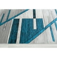 thumbnail image 3 of HR HANDCRAFT RUGS HR Monochromatic/Linear Design Contemporary Hand Carved Area Rug Turquoise - 7'5" x 10', 3 of 5