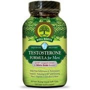 Well Roots Testosterone Formula Supplement for Men Fast-Acting Liquid Softgels 30 ea (Pack of 2)