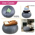 thumbnail image 3 of Thgonwid Faux Suede Indoor Poufs, Deep Gray, 21.6"x13", 3 of 5