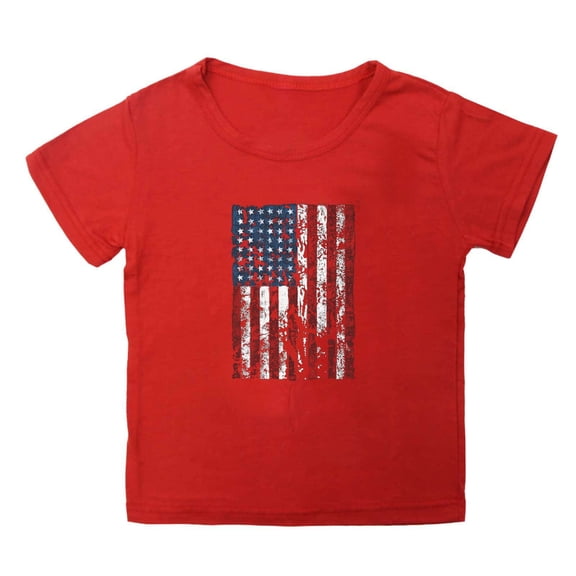 LWNYDPLSD 4th of July T-Shirt Kids Patriotic Shirts Girls 4th July Tunics Teen Girl American Flag Short Sleeve Tees Toddler Red White & Blue Tops
