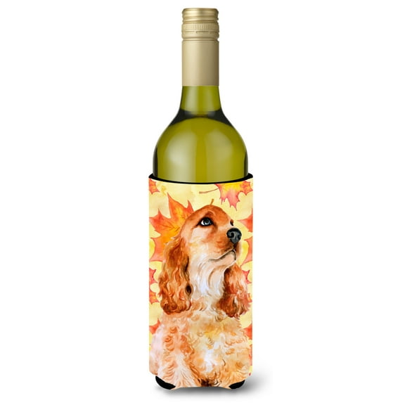 Carolines Treasures BB9967LITERK Cocker Spaniel Fall Wine Bottle Beverge Insulator Hugger  Wine Bottle multicolor