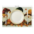 thumbnail image 3 of Pratyus Gnomes Pumpkin Linen Cloth Table Mats Set of 4 for Birthday Parties, Christmas, Restaurants - Heat-Resistant & Stain-Resistant Placemats 18x12in, 3 of 8