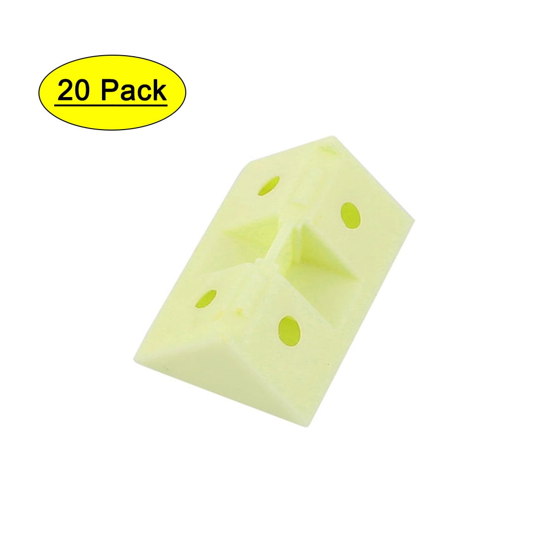 Plastic Shelf Corner Brace Bracket Light Yellow 42mmx29mmx15mm