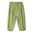 thumbnail image 7 of CQONEPT Womens Capris Harem Pants Summer Elastic Waist Pants Casual Loose Fit Twill Chino Pants with Pockets Green XL, 7 of 7