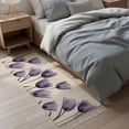thumbnail image 4 of Area Rug with Tassels 2' x 4', Spring Flowers Tulip Kitchen Runner Rug for Hallway Bedroom Throw Rugs, Vintage Country Purple Floral Soft Door Mat for Bathroom Entrance Living Room, 4 of 9