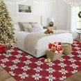 thumbnail image 5 of 8x10 Area Rug Red Christmas Entryway Carpet Xmas Holiday Decor Kitchen Carpet Snowflake Washable Non Slip Indoor Mat Decorative Throw Rug for Living Room Bedroom Dining Room Bathroom, 5 of 9