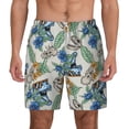thumbnail image 3 of Uemuo Dinosaurs And Leaves Pattern Mens Swim Trunks Quick Dry Board Shorts with Mesh Lining, Stretch Beach Shorts Quick Dry No-Chafing Board Shorts-Large, 3 of 9