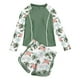 thumbnail image 2 of Traje de baño de 2 piezas para mujer, trajes de baño para mujer, traje de baño de 2 piezas estampado de moda para niños de verano y primavera, traje de baño de manga larga con protección solar y short, 2 of 3