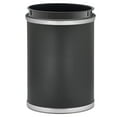 thumbnail image 2 of Kraftware Sophisticates Oval Wastebasket with Plastic Liner, Adds Classic Style to the Office Or Home, 13 Quart Capacity, Black with Brushed Chrome Trim, 2 of 2