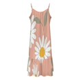 HANSHB Marshmallow Daisy Illustration 522 Women's Maxi Summer Dress