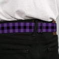 thumbnail image 4 of Buckle-Down Belt, Seatbelt Buckle Belt, Buffalo Plaid Black Purple, 34 to 52 Inches, 4 of 9