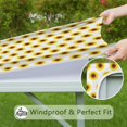 thumbnail image 6 of White Yellow Sunflower Pattern Square Fitted Tablecloth with Elastic Edge,Square Table Cover,Washable Elastic Table Cover for Home Kitchen Party Decor 36"x36", 6 of 6