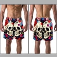 thumbnail image 3 of luoweisi Men's Beach Shorts Quick Dry Swim Trunks with Mesh Lining Couple Skulls M, 3 of 5