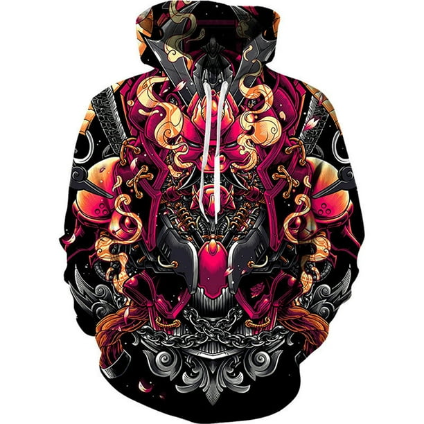 WILLBEST Sudaderas Deportivas Hombre 2023 Otoño/Invierno 3D Impresión Digital Sudadera con Capucha para Hombre y Mujer Top para Pareja XGrande