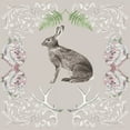 thumbnail image 2 of McCavitt, Naomi 12x12 Black Ornate Wood Framed with Double Matting Museum Art Print Titled - Hare and Antlers I, 2 of 4