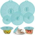thumbnail image 1 of Juego de 5 Tapas de Silicona para Alimentos de 4 a 10.6 Pulgadas Libres de BPA Aptas para Microondas Horno y Congelador, 1 of 5