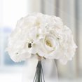 thumbnail image 5 of Pure Garden Hydrangea and Rose Floral Arrangement in Clear Vase (Cream), 5 of 5
