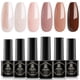 thumbnail image 3 of MEFA Juego de esmaltes de uñas de gel neutro, 6 colores, tonos de piel rosa desnudo, kit de esmalte de uñas de gel para todas las estaciones, popular cachemira, rosa, purpurina, marrón, kit de manicur, 3 of 4