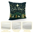 thumbnail image 4 of JEUXUS  Green Christmas Pillow Covers , Merry Christmas Xmas Jesus O Holy Night Cross Joy Star of Bethlehem Decorations Pillowcase, Seasonal Winter Pillowcase for Sofa Bed Decor (Green), 4 of 5