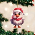 thumbnail image 2 of Pollo navideño de dibujos animados Adorno navideño Colgante Adorno acrílico para el coche Llavero para mochila, 2 of 4
