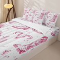 thumbnail image 3 of Erosebridal Western Cowboy Pattern Zipper Queen Comforter Set with Fitted Sheet and 2 Pillowcases,Cactus Plant Print Zipper Bedding Set,Pink White, 3 of 6