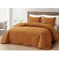 thumbnail image 2 of Chezmoi Collection Teo 3-Piece Spice Orange Queen Size Quilt Set - Diamond Stitched Lightweight Microfiber Bedspread Set Bedspread Set for All Seasons, 2 of 9