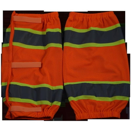 Petra Roc OMGL-CE 2 x 18 in. ANSI Class E Orange Mesh & Lime Contrast Reflective Leggings with Adjustable cloth hook and eye Closures, One