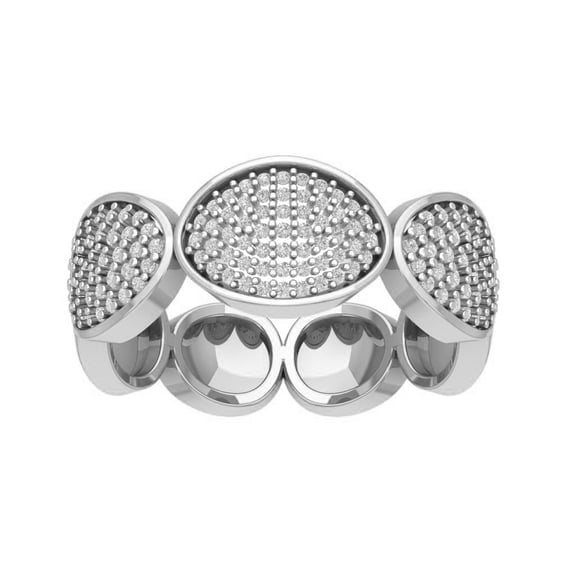 Araiya 14K White Gold Interlink Join Diamond Wedding Full Eternity Band Ring (3/8 cttw, I-J Color, I2-I3 Clarity), Size 7