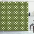thumbnail image 1 of Ambesonne Polka Dot Shower Curtain, Classic Old Round Forms, 69"Wx70"L, Green White, 1 of 3