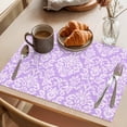 thumbnail image 3 of Purple Floral Placemats Set of 2, Abstract Purple Floral Texture Non-Slip Place Mats Washable Table Mats for Kitchen Dining Table Decorations Indoor/Outdoor, 3 of 9