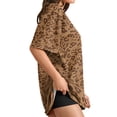 thumbnail image 4 of Leopard Print Shirts For Women Crew Neck Short Sleeve Oversized Tshirts Womens Casual Athletic Loose Fit Trendy Tee For Workout & Daily Wear, 4 of 4