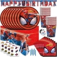thumbnail image 1 of Artículos de fiesta para cumpleaños de Spiderman para 16 personas con vajilla, 1 of 6
