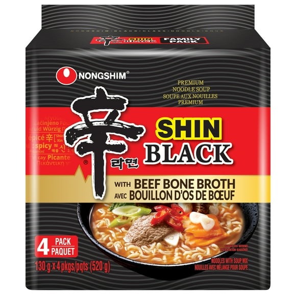 Nongshim Shin Ramyun Black, 4 x 130g, Family Pack