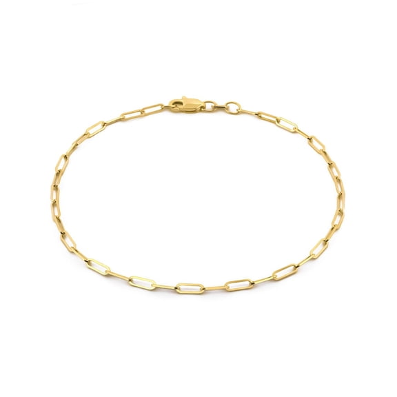 Pulsera Casa del Anillo Clip Oro Sólido 10K Amarillo 18 cm