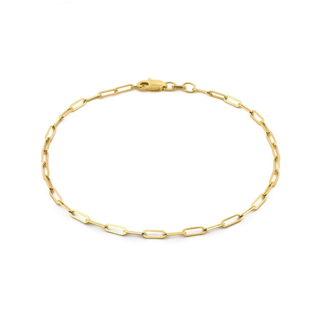 Pulsera Casa del Anillo Clip Oro Sólido 10K Amarillo 18 cm