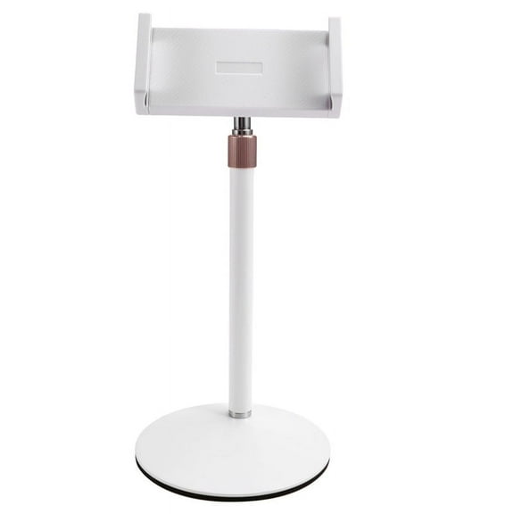 Adjustable Monitor Stand Portable Tablet Holder Up to 25Cm Standing Tablet Bracket Desk Mount White