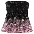 thumbnail image 3 of Women‘s Strapless Tank Tops Sleeveless Pleated Gradient Color Ladies Summer Boho Print Loose Fit Pullover, 3 of 6