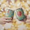 thumbnail image 2 of 12oz Stemless Wine Tumblers Pioneer Flower Vacuum Insulated Stainless Steel Travel Tumbler Cups Mug with Lid and Straw for Champaign,Cocktail,Beer with Cleaning Brush, 2 of 5