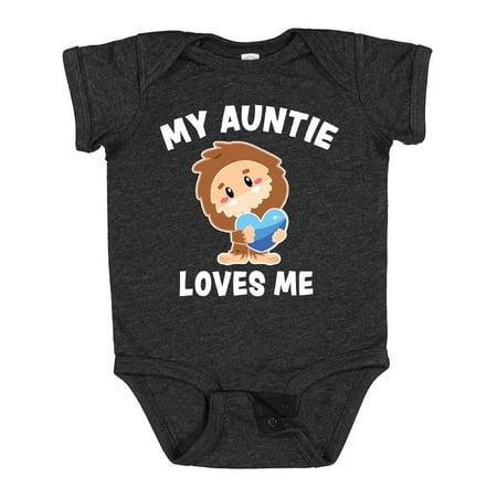 

Inktastic Cute Bigfoot My Auntie Loves Me Boys Baby Bodysuit