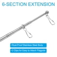 thumbnail image 4 of Uxcell Telescopic Handheld Flagpoles 4 Feet Sponge Handle Pole w Clips 6 Sections Blue, 4 of 6
