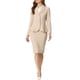 thumbnail image 2 of Conjunto de falda de 2 piezas para mujer INSPIRE CHIC, blazer peplum, falda lápiz de cintura alta, atuendo de trabajo XS caqui, 2 of 6
